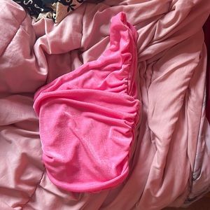 hot pink one shoulder top